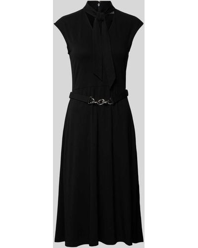Lauren by Ralph Lauren Midi-jurk Met Tailleriem - Zwart