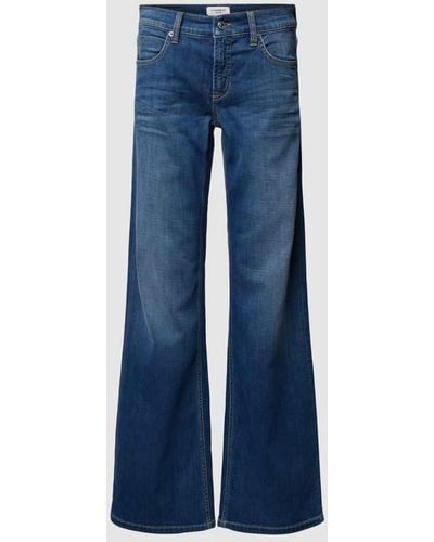 Cambio Wide Fit Jeans mit Knopf- und Reißverschluss Modell 'TESS' - Blau