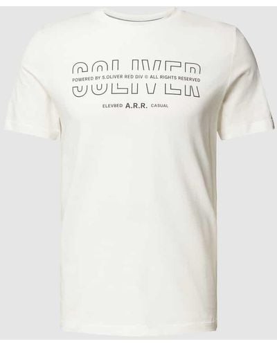 S.oliver T-Shirt mit Label-Print - Natur