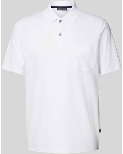maerz muenchen Regular Fit Poloshirt mit Brusttasche - Weiß