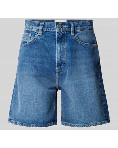 ARMEDANGELS Regular Fit Jeansshorts mit Logo-Detail Modell 'SHEAARI' - Blau