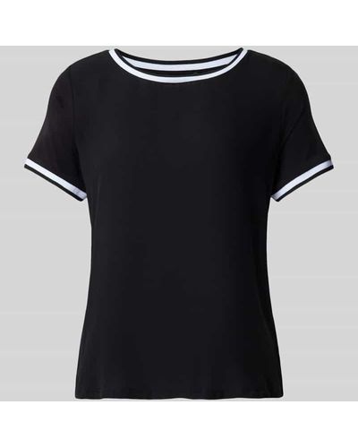 MORE&MORE T-Shirt mit Rundhalsausschnitt - Schwarz