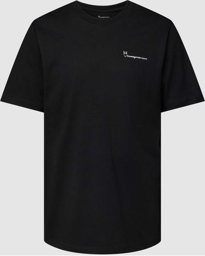 Knowledge Cotton T-shirt Met Labelprint - Zwart