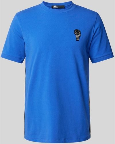 Karl Lagerfeld T-shirt Met Labelmotief - Blauw