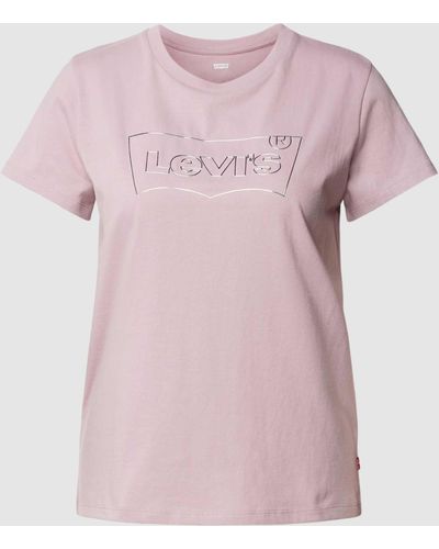 Levi's T-shirt Met Labelprint - Roze