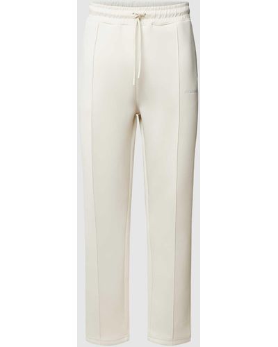 PEGADOR Sweatpants mit Label-Stitching Modell 'Logo' - Weiß