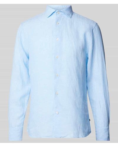 Matíníque Regular Fit Freizeithemd aus Leinen Modell 'Amarc' - Blau