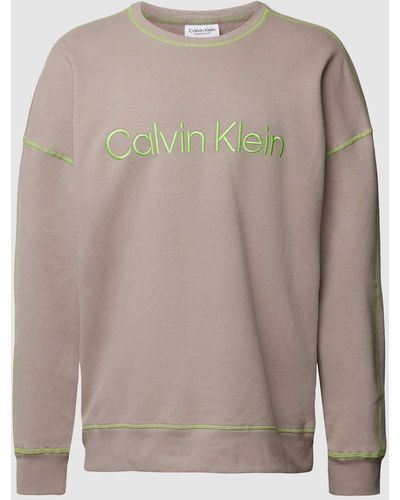 Calvin Klein Sweatshirt Met Contrastnaden - Grijs