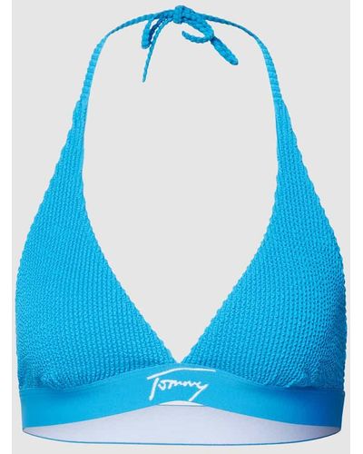 Tommy Hilfiger Bikini-Oberteil mit Neckholder - Blau