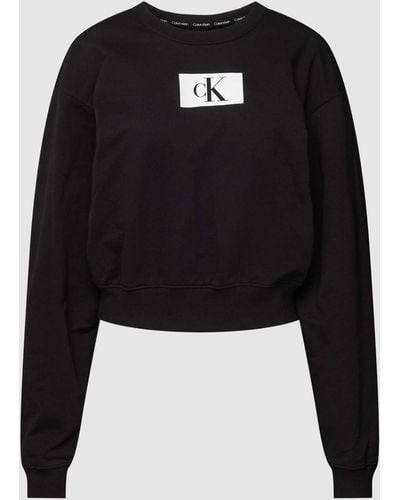 Calvin Klein Sweatshirt Met Labelprint - Zwart