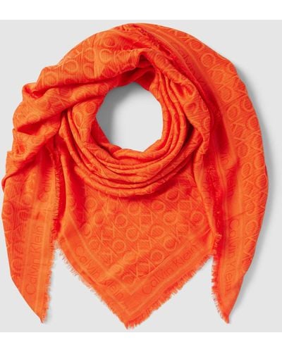 Calvin Klein Sjaal Met Logomotief - Oranje