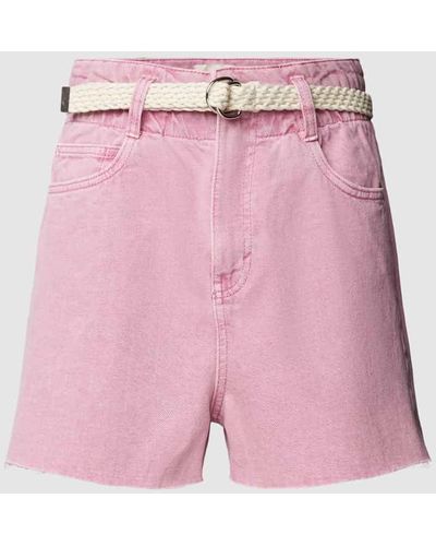 Edc By Esprit Jeansshorts aus Baumwolle mit Gürtel - Pink