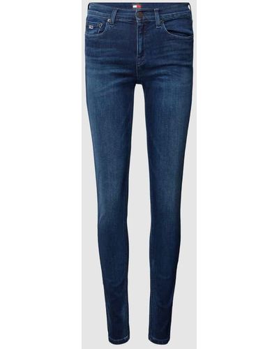 Tommy Hilfiger Skinny Fit Jeans mit Label-Stitching Modell 'NORA' - Blau
