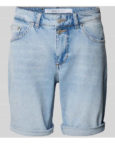 M·a·c Regular Fit Jeansshorts im 5-Pocket-Design - Blau