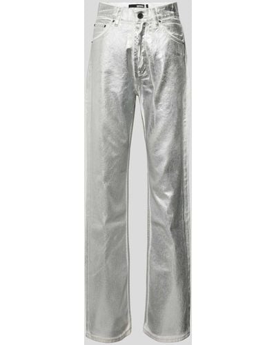 ROTATE BIRGER CHRISTENSEN Straight Fit Jeans mit Knopfverschluss - Weiß
