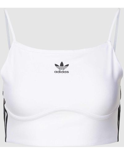 adidas Originals Sport-BH mit Label-Streifen - Weiß