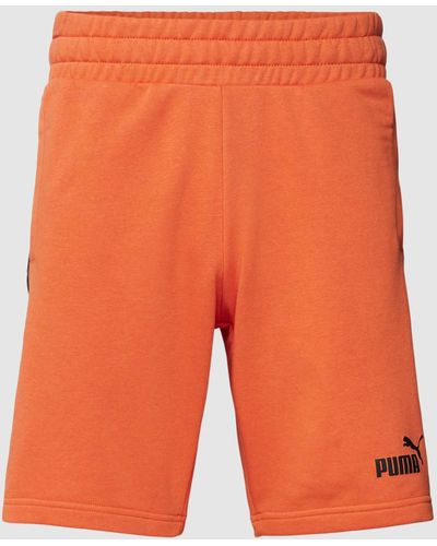 PUMA Sweatshorts Met Labelprint - Oranje