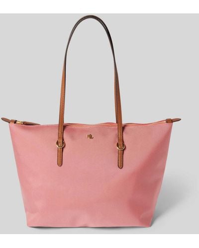 Lauren by Ralph Lauren Tote Bag mit Label-Detail Modell 'KEATON' - Pink
