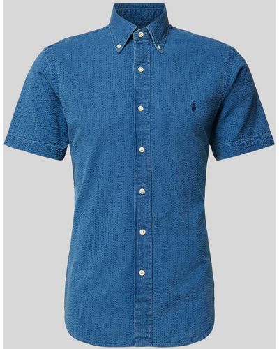 Polo Ralph Lauren Custom Fit Freizeithemd mit Button-Down-Kragen - Blau