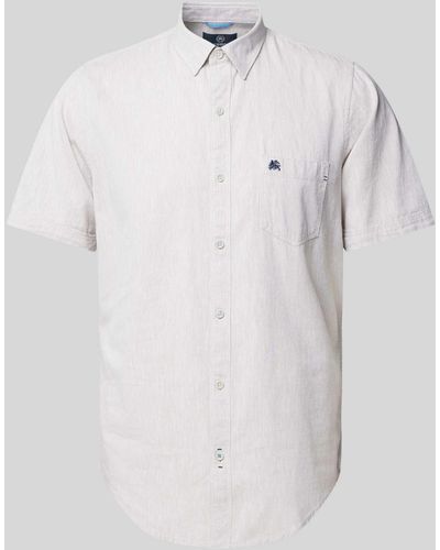 Lerros Freizeithemd mit Label-Stitching - Weiß