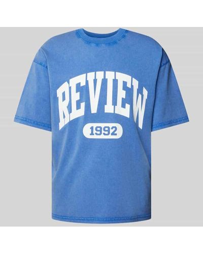 Review T-Shirt mit Label-Print - Blau