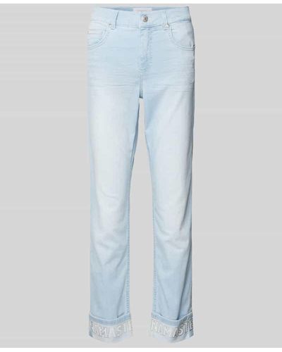 ANGELS Cropped Jeans in unifarbenem Design Modell 'Cici' - Blau
