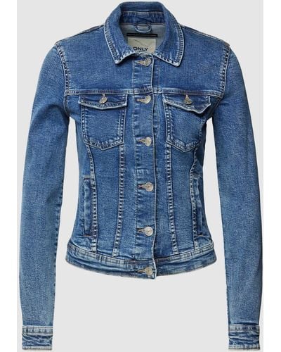 ONLY Jeansjacke mit Eingrifftaschen Modell 'TIA' - Blau