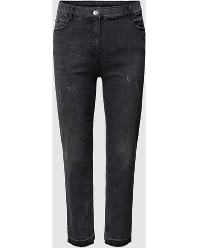 Samoon Plus Size Jeans Met Labeldetail - Meerkleurig