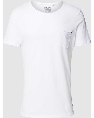 Blend T-Shirt mit Brusttasche Modell 'NOEL' - Weiß