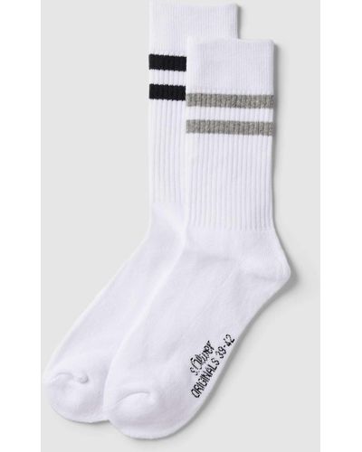 S.oliver Socken mit Kontraststreifen im 2er-Pack - Weiß