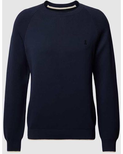 ARMEDANGELS Sweatshirt mit Logo-Stitching Modell 'JAAKOS' - Blau
