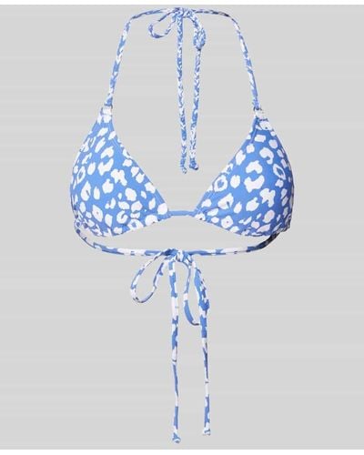 Barts Bikini-Oberteil mit Animal-Print - Blau