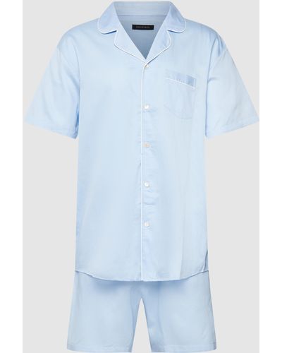 Schiesser Pyjama mit Brusttasche - Blau