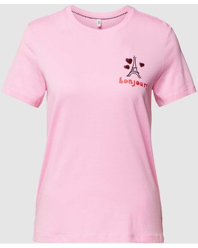 ONLY T-Shirt mit Motiv-Print Modell 'KITA LIFE' - Pink