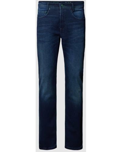 M·a·c Regular Fit Jeans mit Knopfverschluss Modell "ARNE PIPE" - Blau