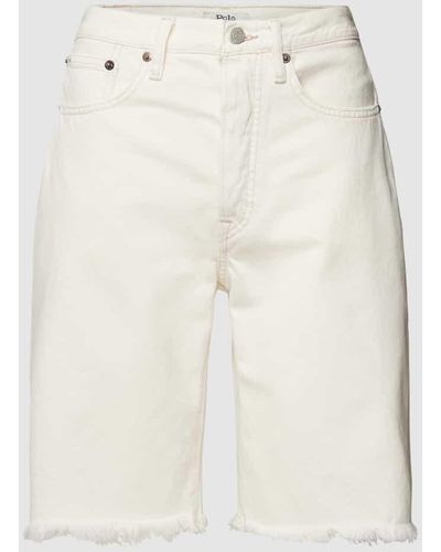 Polo Ralph Lauren Jeansshorts mit ausgefranstem Saum - Weiß