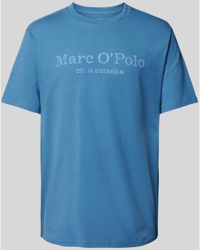 Marc O' Polo T-shirt Met Labelprint - Blauw