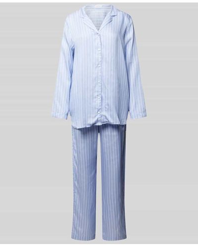Seidensticker Pyjama mit Nadelstreifen - Blau