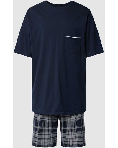 Schiesser Pyjama Van Katoen - Blauw