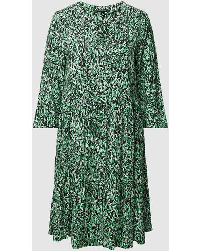 Comma, Kleid aus reiner Viskose mit Allover-Muster - Grün