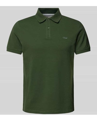 S.oliver Poloshirt mit Label-Stitching - Grün