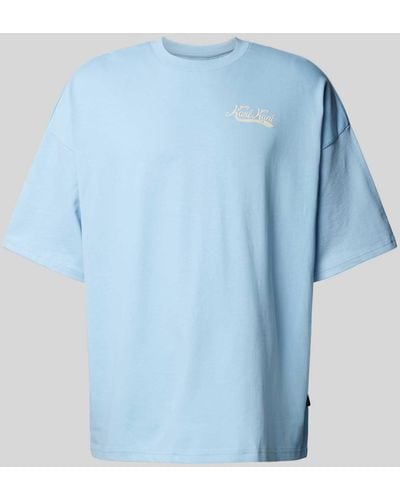Karlkani T-shirt Met Labeldetails - Blauw