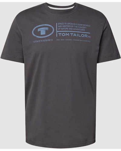 Tom Tailor T-shirt Met Statementprint - Grijs