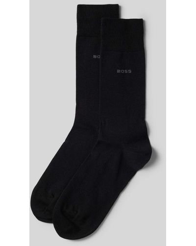 BOSS Socken mit Label-Print im 2er-Pack - Schwarz