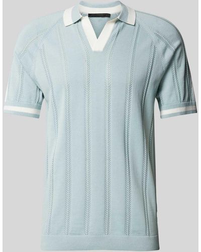 DRYKORN Strickshirt mit Polokragen Modell 'Leamor' - Blau