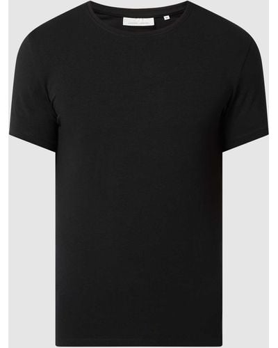 Casual Friday Slim Fit T-shirt Met Stretch, Model 'david' - Zwart