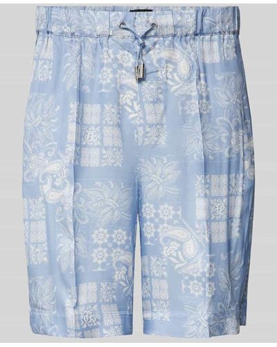 The Kooples Regular Fit Shorts mit Allover-Print - Blau