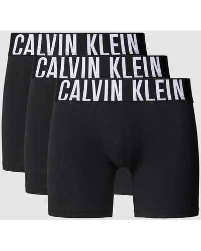 Calvin Klein Trunks mit Label-Bund im 3er-Pack - Schwarz