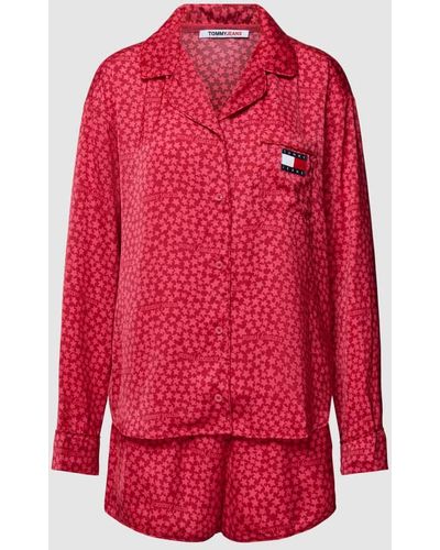 Tommy Hilfiger Pyjama mit Allover-Muster - Rot