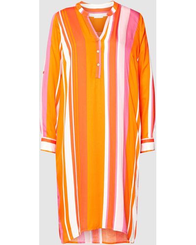 Milano Italy Knielanges Kleid mit Streifenmuster - Orange